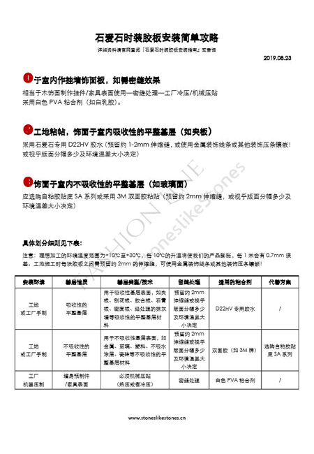 石爱石时装胶板安装规范简述